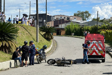 Choque de dos motos en Anserma (Caldas)