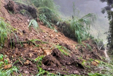 Este es el deslizamiento en la vereda La Rica de Anserma (Caldas).