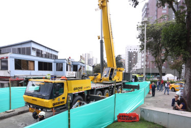 Trabajos para el montaje de equipos electromecánicos de la Línea 3 del Cable Aéreo que comenzaron hace dos semanas en el sector de El Cable (Manizales).