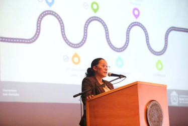 Foto I Luis Fernando Trejos I LA PATRIA  La vicerrectora de la sede en Manizales de la Universidad Nacional, Belizza Yaneth Ruiz, presentó ayer su equipo de trabajo ante docentes. Varios de ellos expusieron inquietudes e ideas con el propósito de mejorar procesos en la institución.