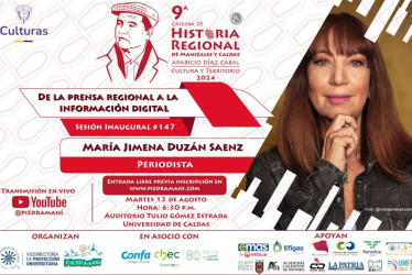 María Jimena Duzán estará esta tarde en Manizales. 