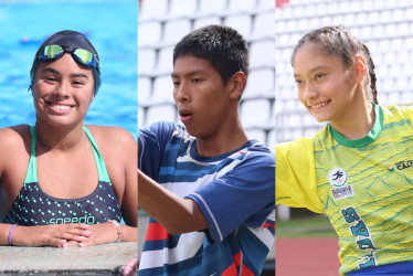 Nicoll Agudelo, de para natación, y Misael Paneso y Luz Angélica Cáceres, de para atletismo, se preparan para los Juegos Nacionales Juveniles.