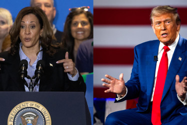 Kamala Harris, vicepresidenta y candidata demócrata, y Donald Trump, exmandatario y aspirante republicano, los rivales en la carrera por la Casa Blanca.