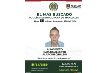 El afiche es de la Policía y la Alcaldía de Manizales.